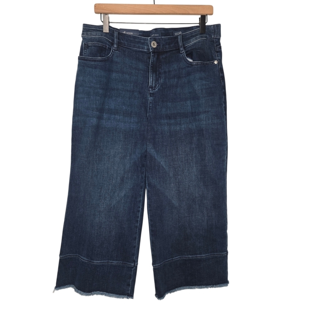 J Jill Womens Dark Wash High Rise Full Leg Crops Denim Jeans Size 16 P - Picture 2 of 13